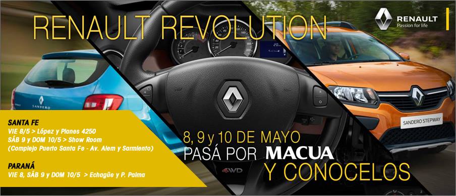 Renault Revolution: 8, 9 y 10 de Mayo Pasá por MACUA y conocelos