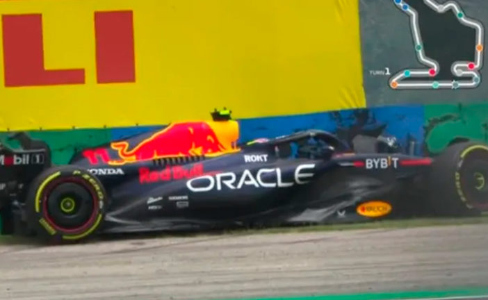 Fórmula 1: «Checo» Pérez sigue complicado, accidente en libres… ¡tras solo tres minutos!