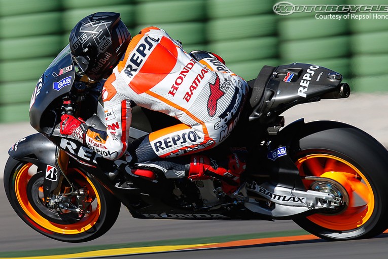 Márquez dominó en el cierre de los test en Valencia
