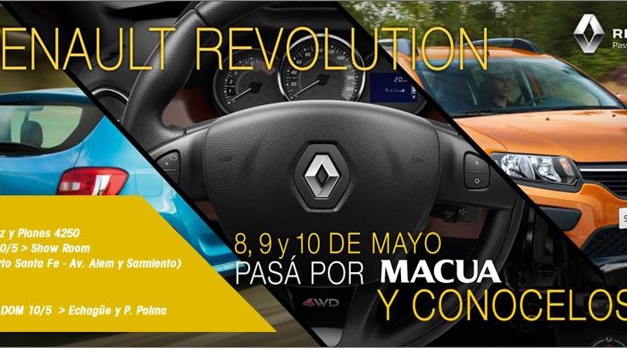 Renault Revolution: 8, 9 y 10 de Mayo Pasá por MACUA y conocelos
