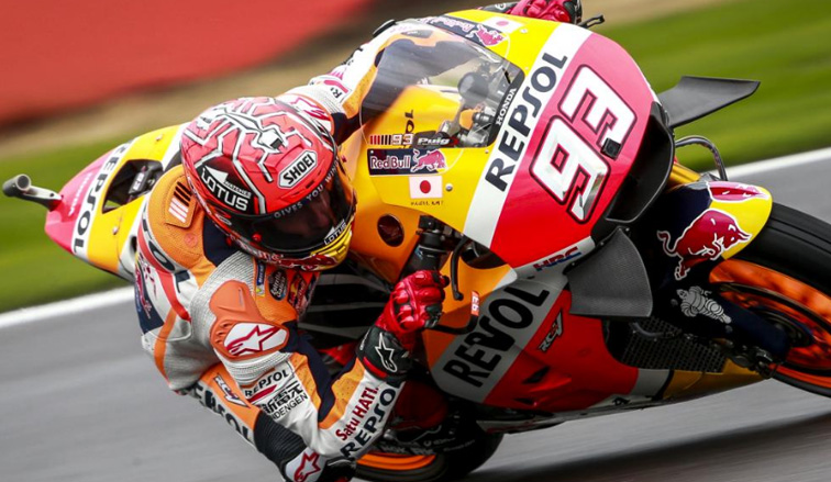 MotoGP: Márquez el más rápido bajo la lluvia